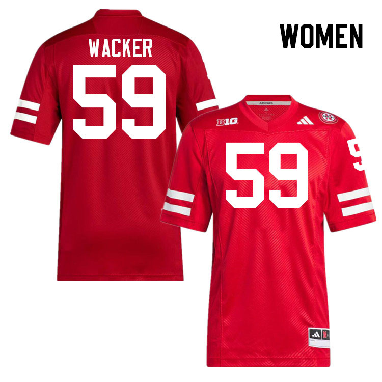 Women #59 Derek Wacker Nebraska Cornhuskers College Football Jerseys Stitched Sale-Scarlet